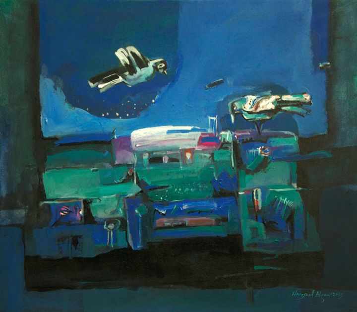 Painting titled "Memory lane-9" by Nazmul Ahsan, Original Artwork