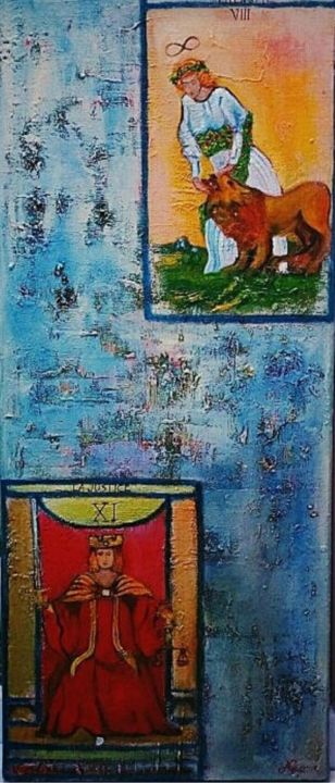 Malerei mit dem Titel "Taro" von Naz Pari Mammadova, Original-Kunstwerk, Öl