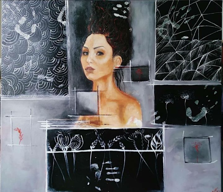 Pintura titulada "Farkhunda" por Naz Pari Mammadova, Obra de arte original, Oleo