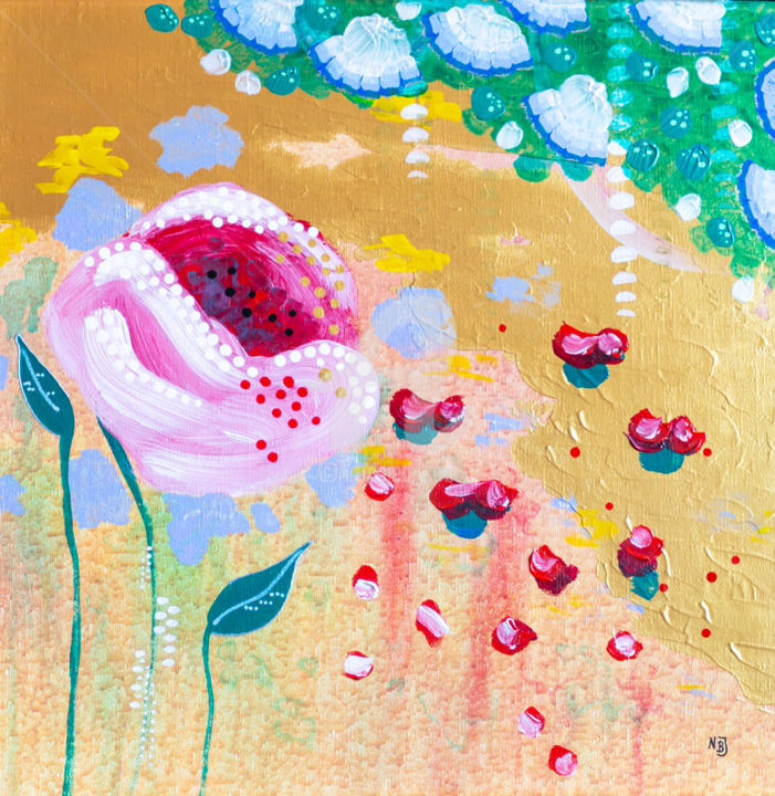 Painting titled "Flowers of love" by Nbjockers, Original Artwork, Acrylic