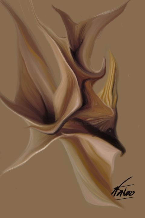 Digital Arts titled "L’oiseau" by Natoo, Original Artwork, Digital Painting