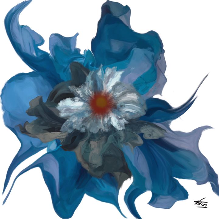 Arts numériques intitulée "Ma Fleur" par Natoo, Œuvre d'art originale, Peinture numérique