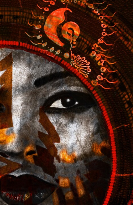 Arts numériques intitulée "Dahomey" par Natoo, Œuvre d'art originale, Peinture numérique Monté sur Aluminium