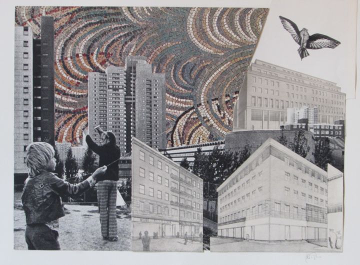 Collages intitolato "Città#1" da Nicola Paglia, Opera d'arte originale