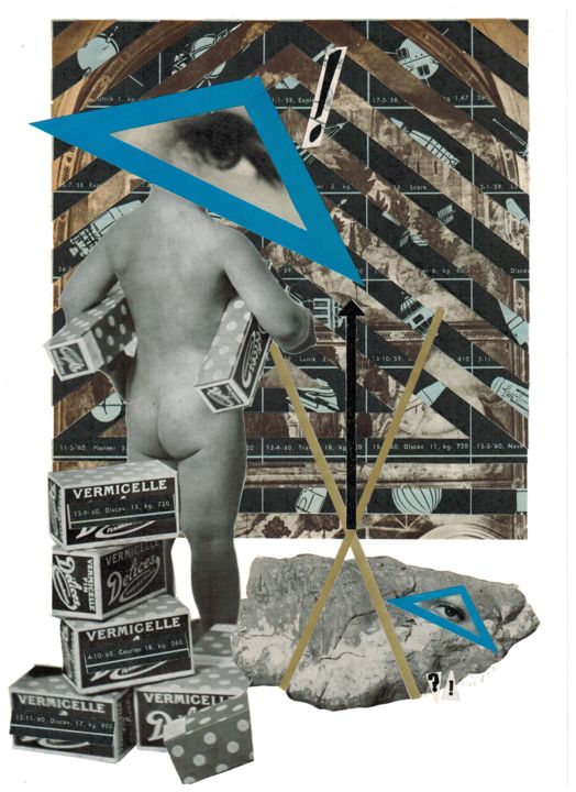 Collages titled "Omnipotentia" by Nicola Paglia, Original Artwork