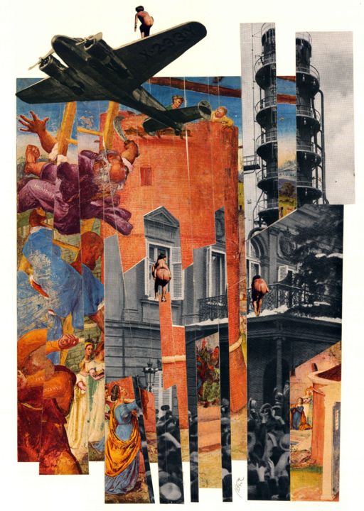 Collages titled "Manna dal cielo" by Nicola Paglia, Original Artwork