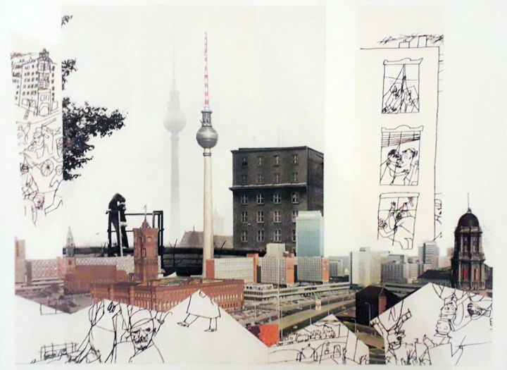 Collages titled "citta#5_Berlino" by Nicola Paglia, Original Artwork