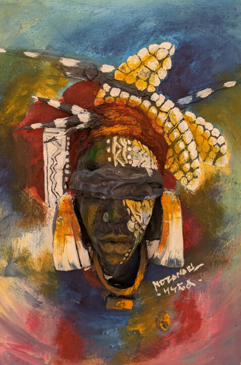 Schilderij getiteld "Oudjedjem" door Ndzanael, Origineel Kunstwerk, Acryl