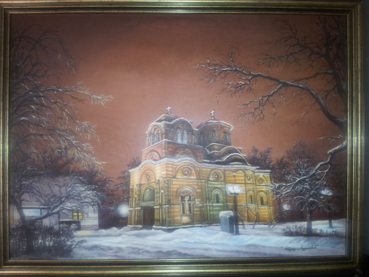 "Crkva Lazarica - Ch…" başlıklı Tablo Nebojsa Marjanovic tarafından, Orijinal sanat, Petrol
