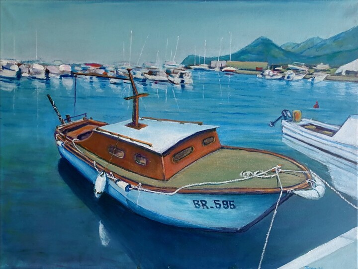 Schilderij getiteld "Marina 2" door Djura, Origineel Kunstwerk, Acryl