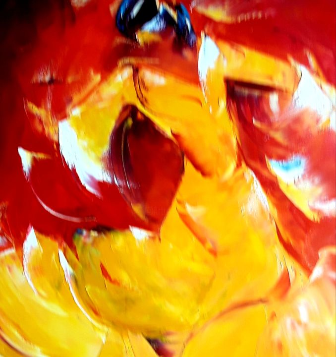 Pintura intitulada "Robe jaune" por Annie Nectoux, Obras de arte originais, Óleo