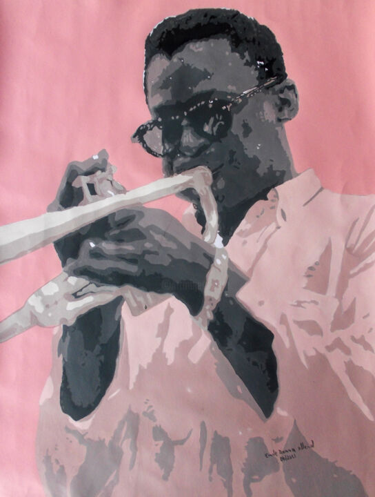 Painting titled "Miles Davis" by Ned, Original Artwork, Acrylic