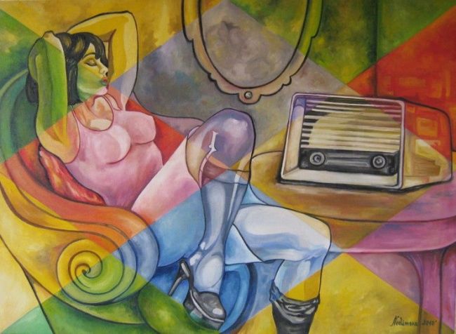 Pintura titulada "Relaxing" por Nedimska, Obra de arte original, Oleo