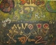 Painting titled "ouija board" by Floyd Knight, Original Artwork, Oil