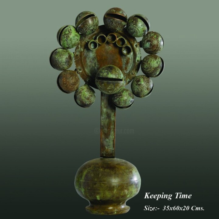 Scultura intitolato "keeping Time" da Neeraj Gupta, Opera d'arte originale