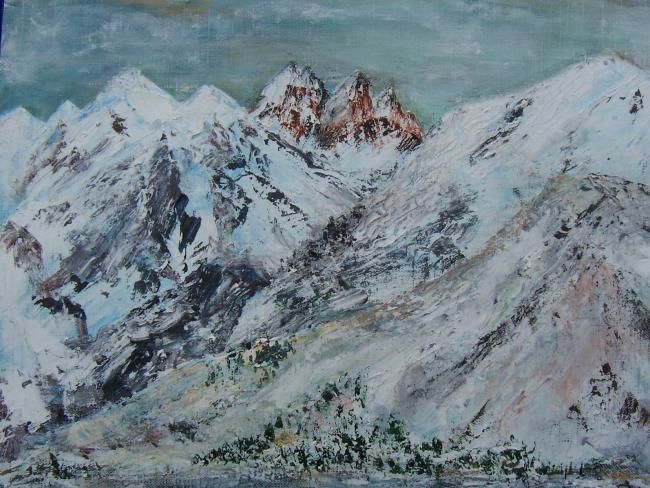 Painting titled "désert de neige" by Martine Dupieux, Original Artwork
