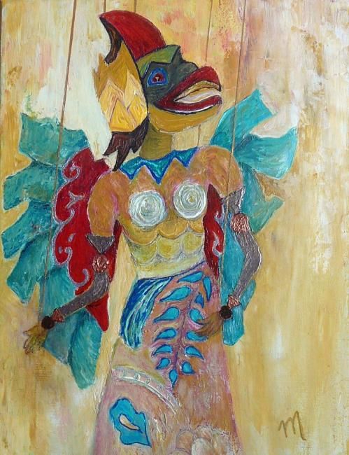 Painting titled "Garuda" by Martine Dupieux, Original Artwork