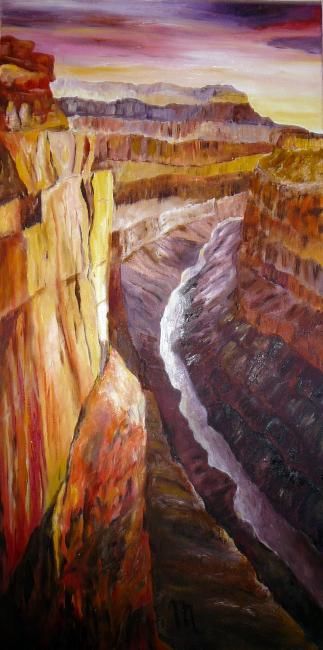 Painting titled "grand canyon" by Martine Dupieux, Original Artwork