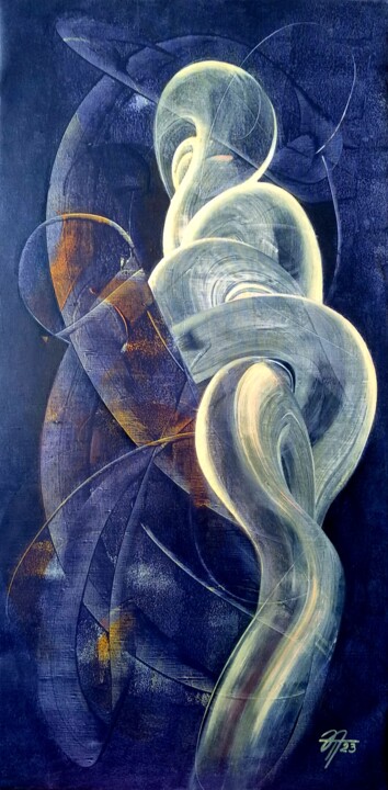 Картина под названием "Сosmic embrace" - Nega, Подлинное произведение искусства, Акрил Установлен на Деревянная рама для нос…