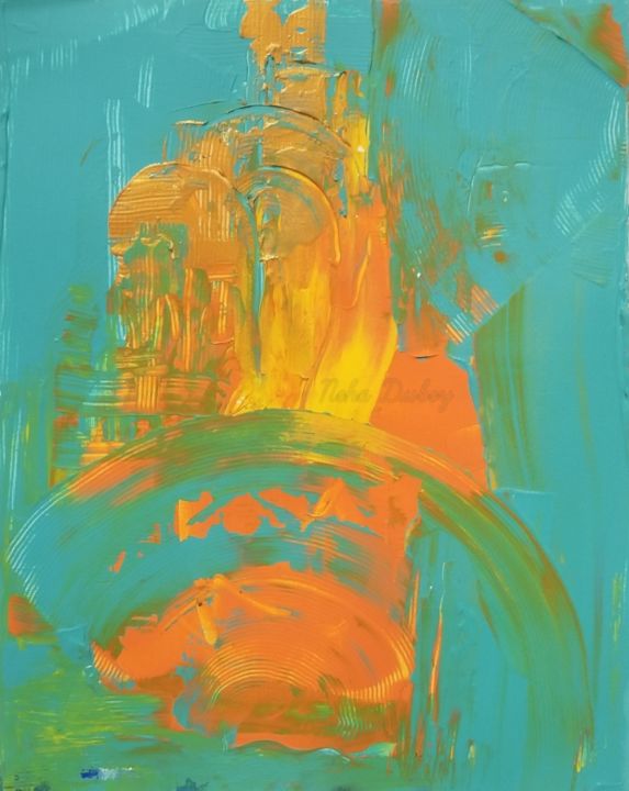 Painting titled ""Pensée Abstraite-1"" by Neha Dubey, Original Art, Acrylic