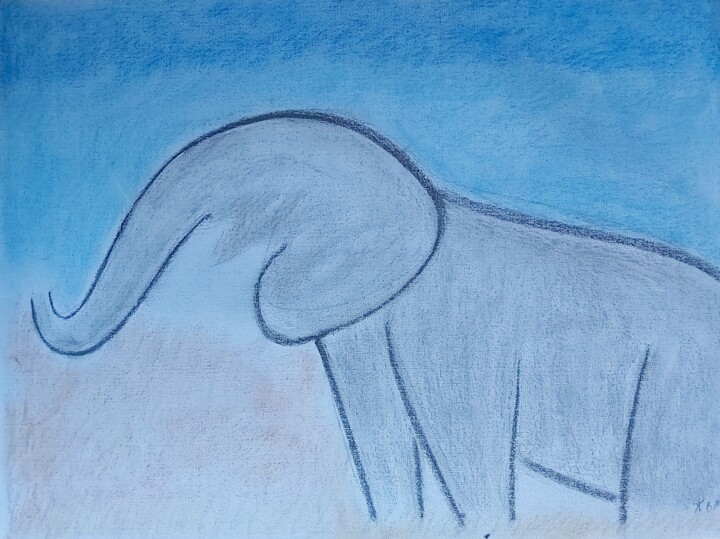 Peinture intitulée "Dans la savane" par Neige Massa, Œuvre d'art originale, Pastel