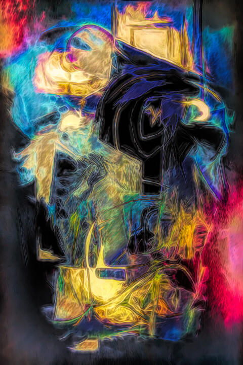 Digitale Kunst mit dem Titel "The Abstract Man" von Neil Hemsley, Original-Kunstwerk, Digitale Malerei