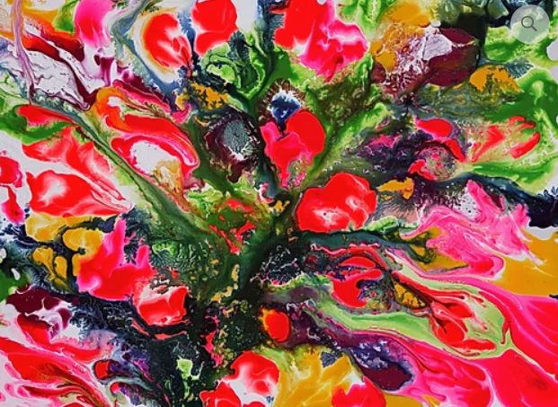 Картина под названием "Pink Tulip" - Neil Kerman, Подлинное произведение искусства, Акрил