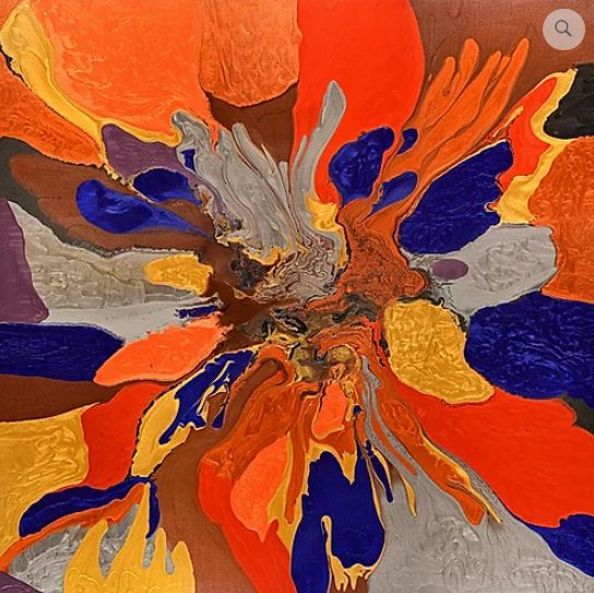 Pintura intitulada "Flower Power" por Neil Kerman, Obras de arte originais, Acrílico