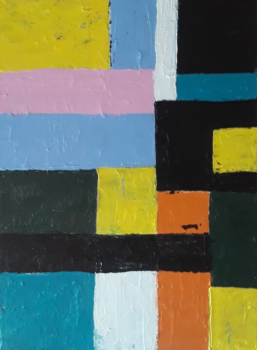 Pintura intitulada "Quadrados Cores e Q…" por Neilon Batista, Obras de arte originais, Acrílico