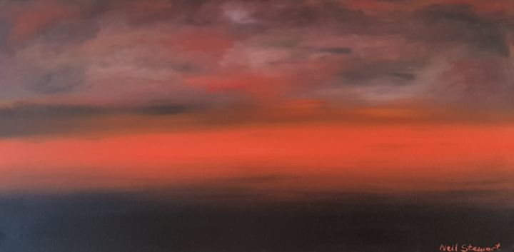 Картина под названием "The World is on Fire" - Neil Stewart, Подлинное произведение искусства, Масло