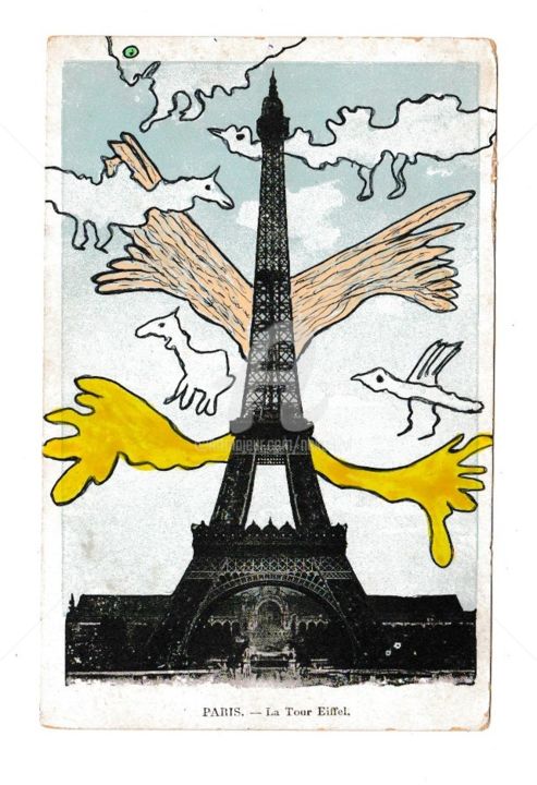 Картина под названием "Art singulier. Figu…" - Véronique Lestoquoy (neko92vl), Подлинное произведение искусства, Маркер