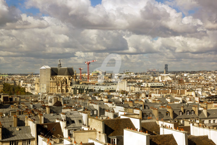 Photography titled "Les toits de Paris…" by Véronique Lestoquoy (neko92vl), Original Artwork, Digital Photography