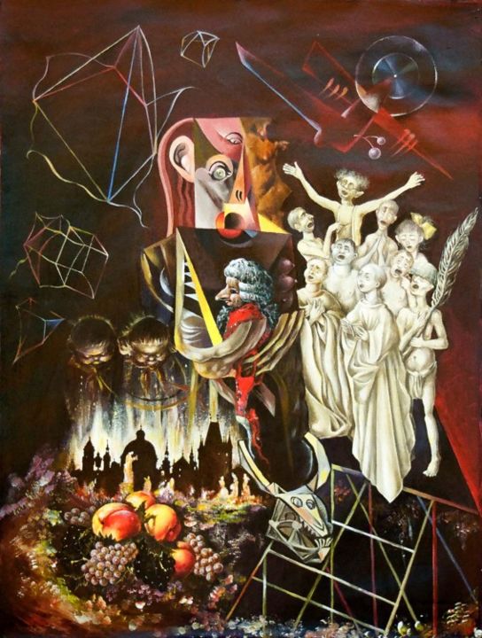Painting titled "Don Giovanni" by Nekoda Singer, Original Artwork, Oil