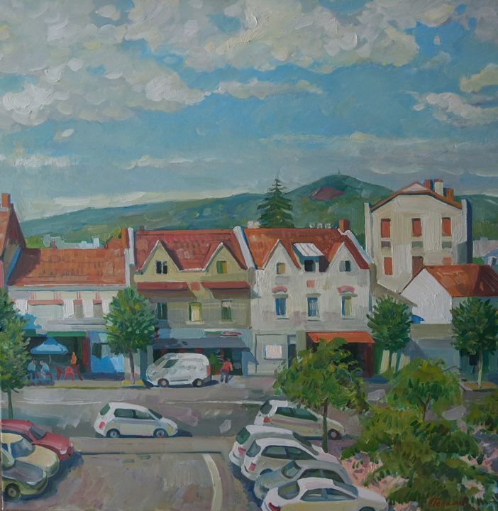 Painting titled "L'été à Clermont Fe…" by Sergei Nekolov, Original Artwork, Oil
