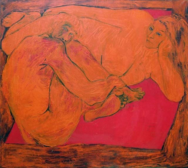 Pittura intitolato "Man and Woman" da Vladimir Nekrasov, Opera d'arte originale