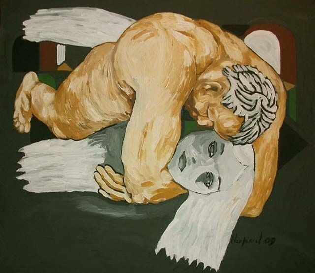 Картина под названием "He and She" - Vladimir Nekrasov, Подлинное произведение искусства