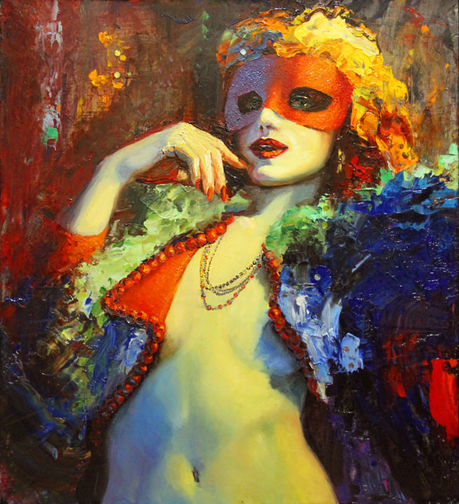 Painting titled "Carnival" by Svet Golo, Original Artwork, Oil