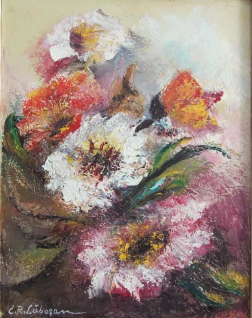 Painting titled "Flowers in May" by Cornelia Rusu Labosan, Original Artwork, Oil