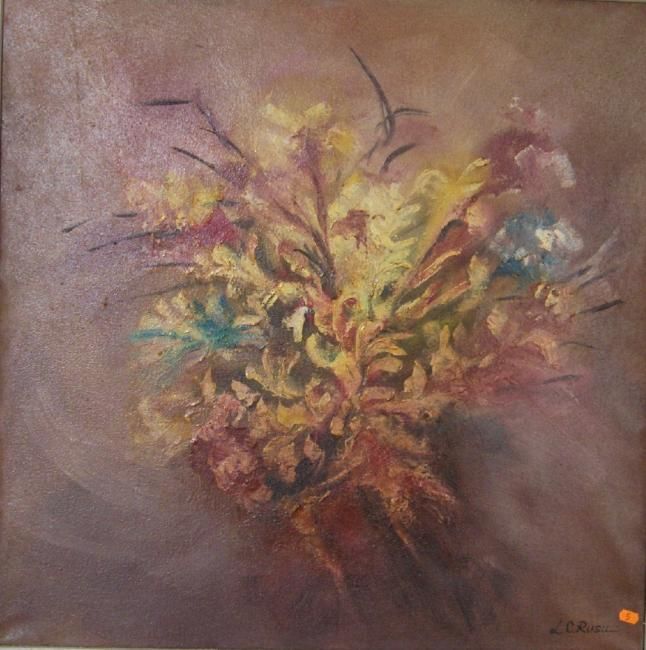 Painting titled "Flowers in october" by Cornelia Rusu Labosan, Original Artwork, Oil