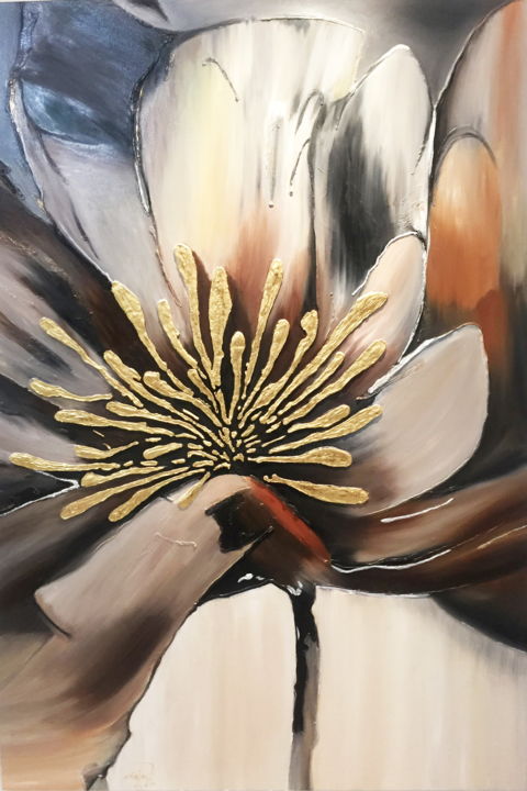 Painting titled "Lily" by Nelia Aryana, Original Artwork, Oil