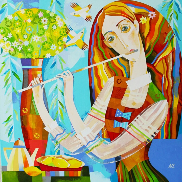 Pintura intitulada "New day of spring" por Neli Lukashyk, Obras de arte originais, Acrílico