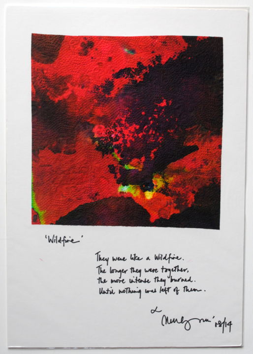 Malerei mit dem Titel "WILDFIRE" von Nell-Lynn Perera, Original-Kunstwerk, Acryl