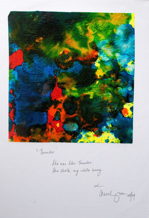 Malerei mit dem Titel "THUNDER" von Nell-Lynn Perera, Original-Kunstwerk, Acryl