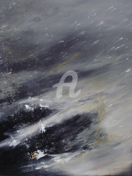 Painting titled "Vertige hivernal" by Nelly Carnet, Original Artwork, Acrylic Mounted on Wood Stretcher frame