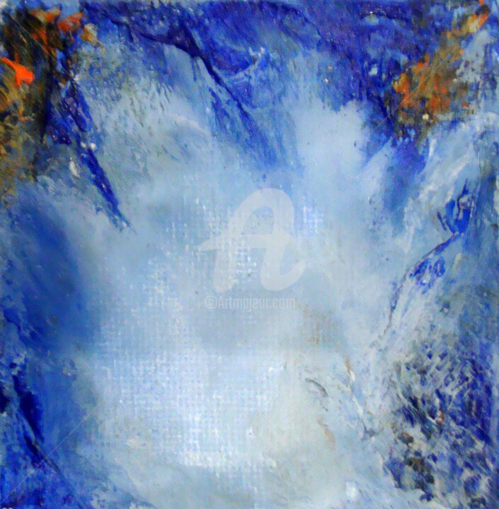 Peinture intitulée "Fonds Bleus 2" par Nelly Carnet, Œuvre d'art originale, Acrylique Monté sur Châssis en bois