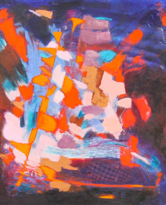 Pintura intitulada "energie-cinetique.j…" por Nelly Quéré Cougard, Obras de arte originais