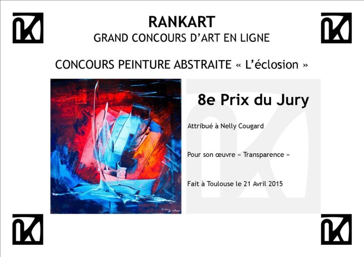 Pintura intitulada "diplome-8e-prix-jur…" por Nelly Quéré Cougard, Obras de arte originais