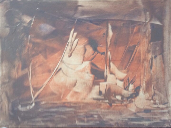 Peinture intitulée "dans la brume.jpg" par Nelly Quéré Cougard, Œuvre d'art originale, Acrylique