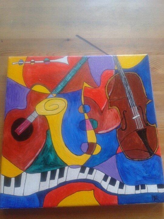Peinture intitulée "Musique Picasso" par Nelly Rouffet, Œuvre d'art originale, Acrylique