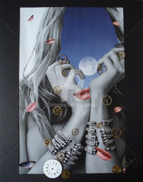 Collages titled "Une brève histoire…" by Nelly Sanchez, Original Artwork